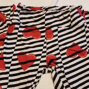 Lularoe OS holiday leggings red white and black
